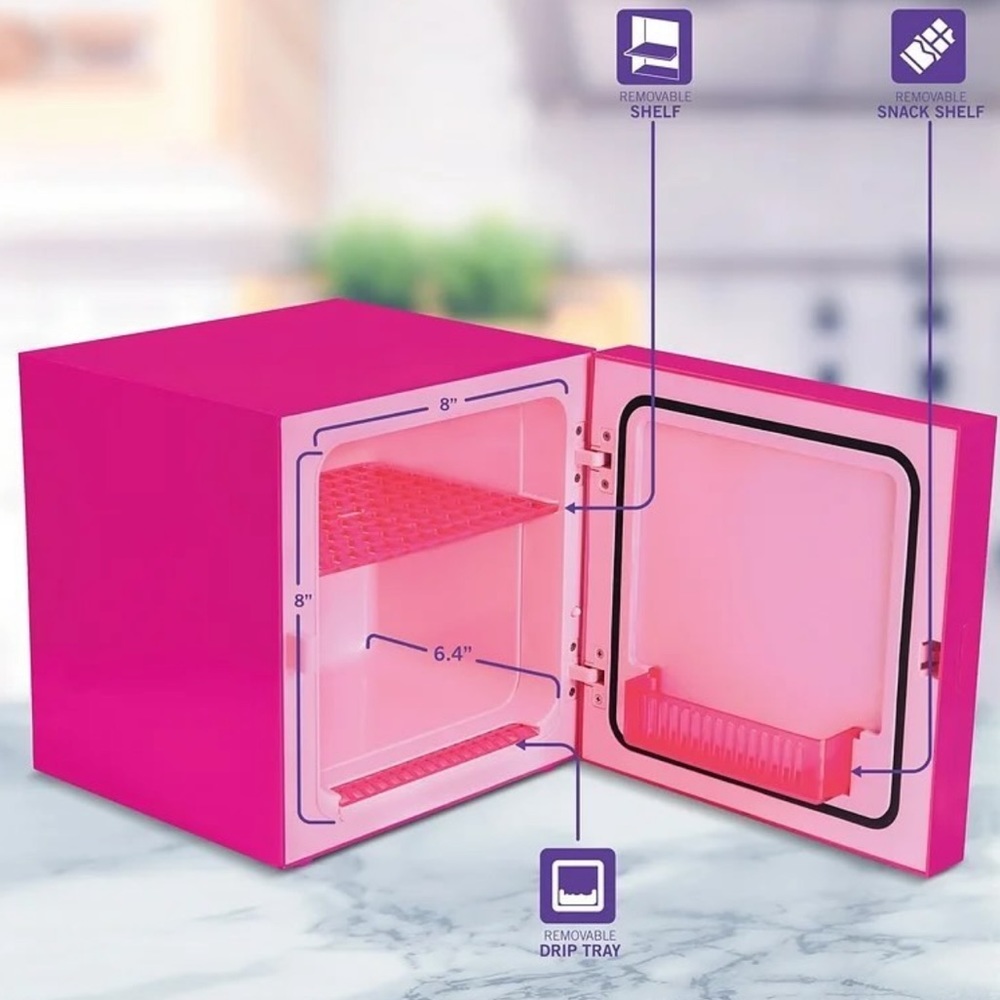 Last one Barbie Hot Pink Cooler Mini Fridge 6.7L Single Door 9 Can - Picture 5 of 12